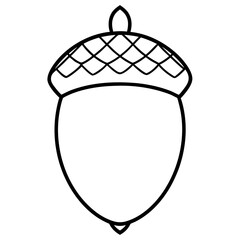 Minimalist line art acorn design