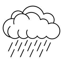 Minimalist rain cloud line art design