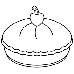 Minimalist line art of a delicious pumpkin pie