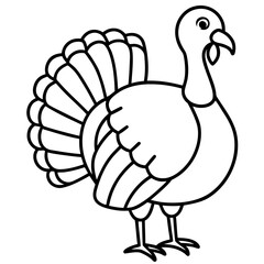 Minimalist line art of a turkey with clean design elements