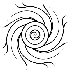 Minimalist autumn wind swirl line art design