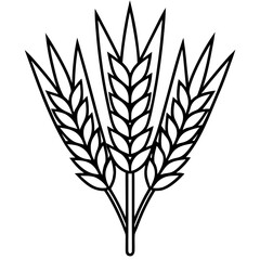 Minimalist line art of a harvest wheat bundle