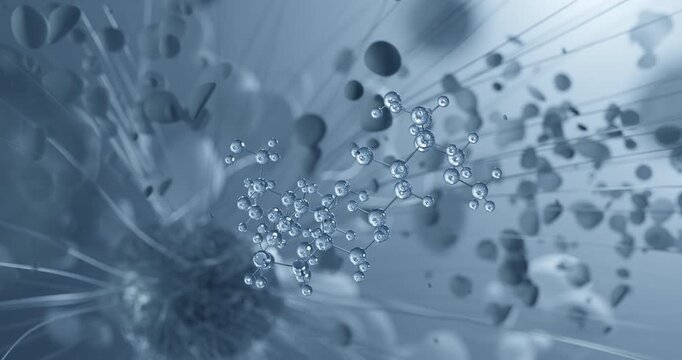 Pullulan rotating molecular 3d structure ball-and-stick model, looped video e1204
