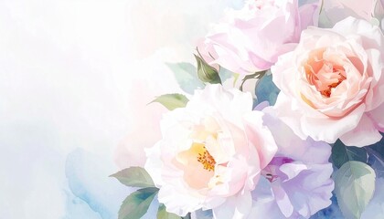 Namalowane kwiaty akwarela tło