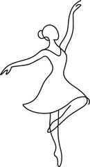 Elegant ballerina dancing gracefully isolated on white background