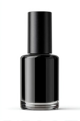 Obraz premium Glossy black nail polish bottle exudes sophistication for elegant beauty care