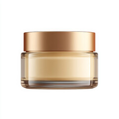 Glossy compact cream container showcases elegant luxury for beauty product