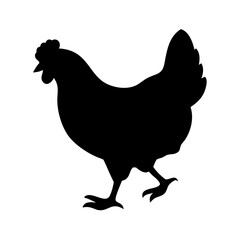 Running chicken or hen silhouette vector