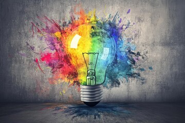 colorful light bulb background
