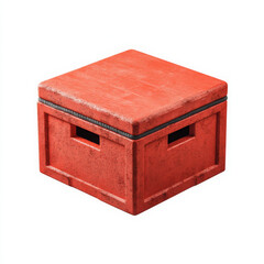 Vibrant red jump box, essential for intense plyometric exercise training, promoting strength