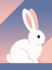 Cute Rabbit Illustrator Artwork Design Template Poster