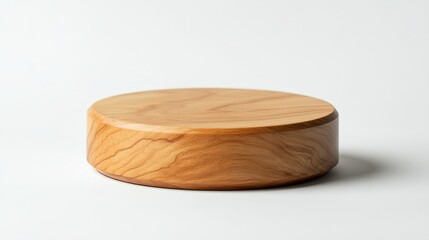 Showcase your creations empty minimalist wooden podium display stand for standard presentations in a clean environment
