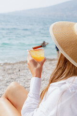 young woman relaxing on the beach