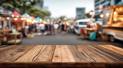 Empty table street food