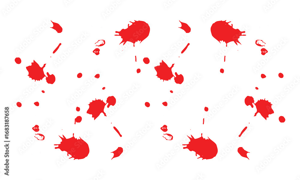 Poster ink brushstroke on white background with visible splashes for watercolor style effect. grunge isolat