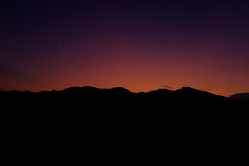 sunset in the mountains