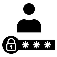 Secure Login Glyph Icon