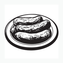 sausages on a plate