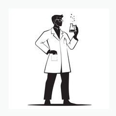 vector illustration of a scientist 