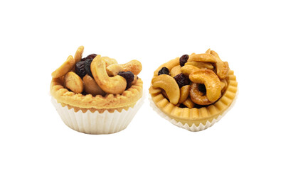 Grain Pie  cake isolated on black background.