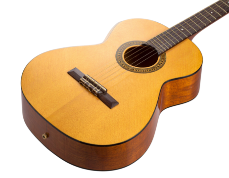 Polished Wooden Acoustic Guitar with Strings, Transparent PN