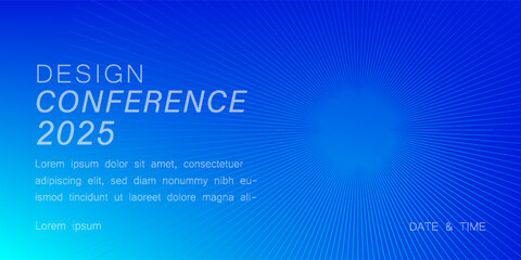 Abstract modern business conference design template with creative rounded lines. Minimalist flyer layout. Vector, 2025 - 2026