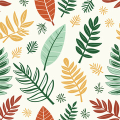 Seamless Pattern of Green Leaves