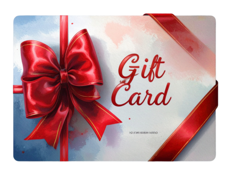 Red Ribbon Gift Card with Text Label, Transparent PNG