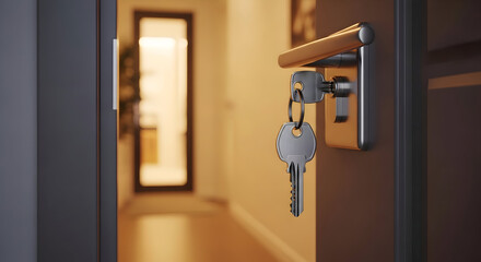 Open door with keys: security and privacy concept for real estate investments