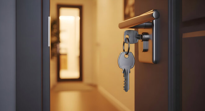 Open door with keys: security and privacy concept for real estate investments - Powered by Adobe