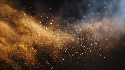 Obraz premium Golden brown abstract particles