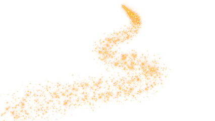 golden christmas light trail wave with gold shiny glitter stars on transparent background ,png luxury holiday and new year isolated design element	