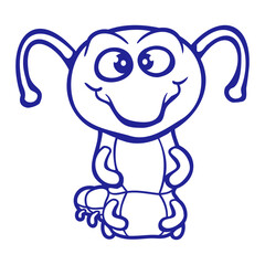 Caterpillar Friendly sweet lovely smiles happily