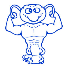 Caterpillar Bodybuilder Muscle Building Strong Fit Weight Lifting