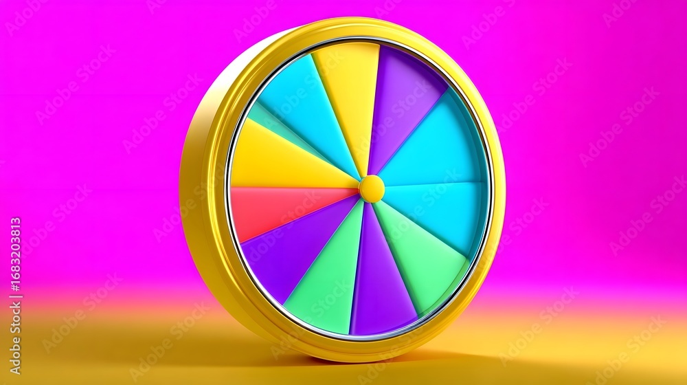 Poster a colorful, circular design composed of various vibrant hues arranged in a concentric pattern, set a