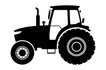 silhouette tractor machine agriculture transportation farm equipment