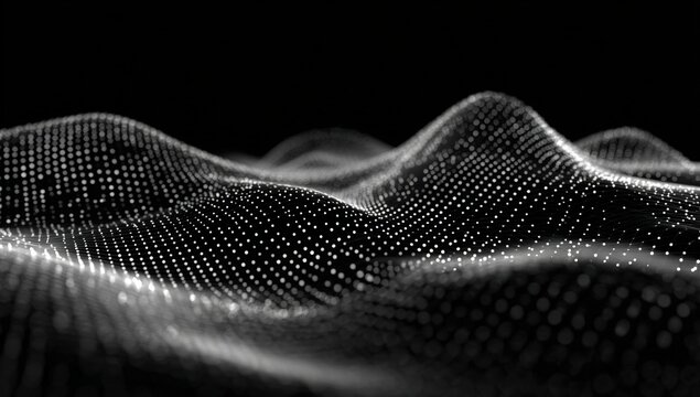 Abstract digital landscape of interconnected points