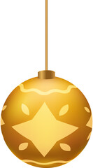 Gold Christmas Bauble Ornament 