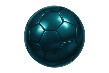 Teal soccer ball sitting isolated, showcasing clean design for dynamic sports graphics and visual communication needs