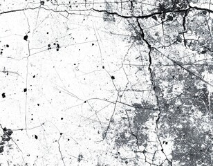 Grunge Overlay Texture with Cracks and Scratches &ndash; High-Resolution Black and White Distressed Background