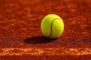 Tennis Ball on Clay Court - Perfect Sports Background Image
