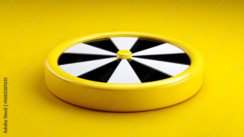 Aufkleber striking abstract design featuring a circular pattern with contrasting black and white elements on a