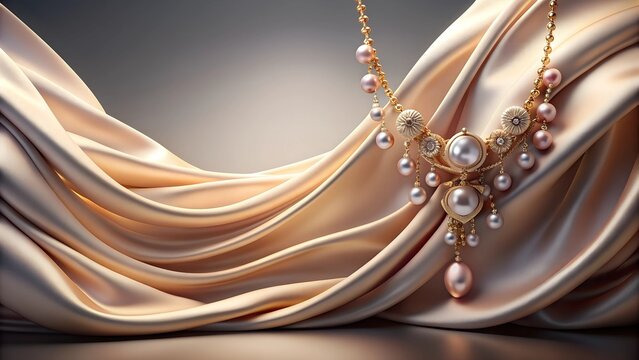 Background with flowing cloth soft Product presentation luxury mockup ad refer advertisement copy space mockup event jeweler