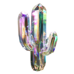 Iridescent Crystal Cactus Shimmers in Daylight