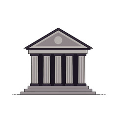 Fototapeta premium A Detailed Illustration of a Classical Building with Columns and Pediment