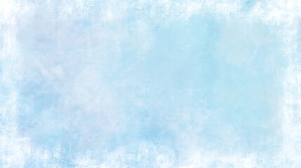 Obraz premium Light pastel sky blue background with a vintage texture and abstract border, grunge design for an Easter or spring theme.