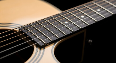 Fototapeta premium Acoustic Guitar Fretboard Close-Up
