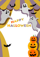 ハロウィンの壁紙背景素材　お化けとカボチャとテント