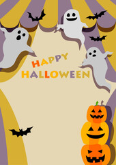 ハロウィンの壁紙背景素材　お化けとカボチャとテント