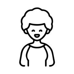 Fototapeta premium Silhouette of an African American woman with a joyful expression
